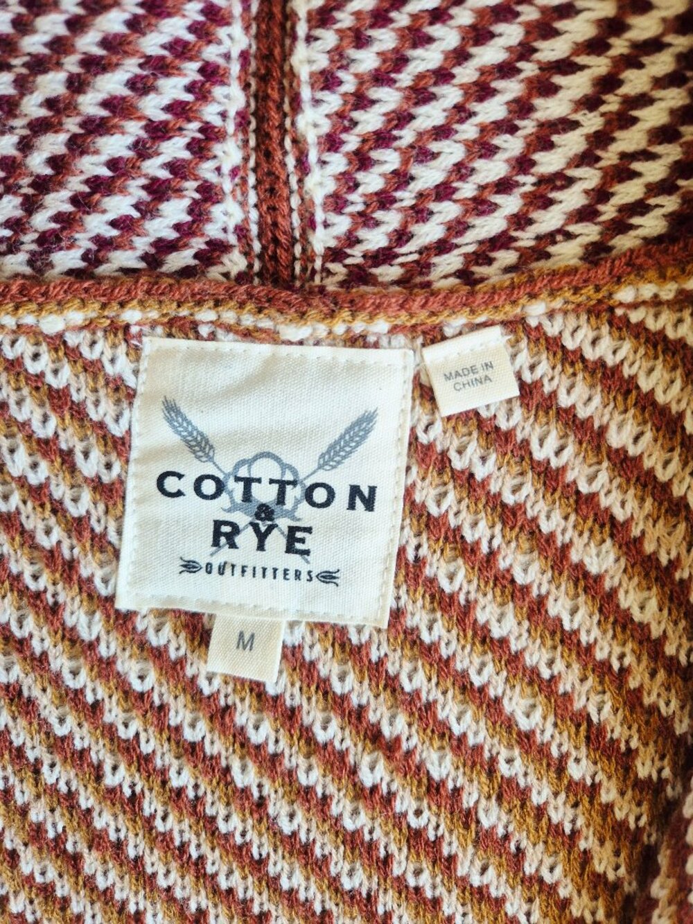 NWoT Cotton & Rye Southwestern Aztec Concho Cardigan Pocket Brown Red - Picture 8 of 13